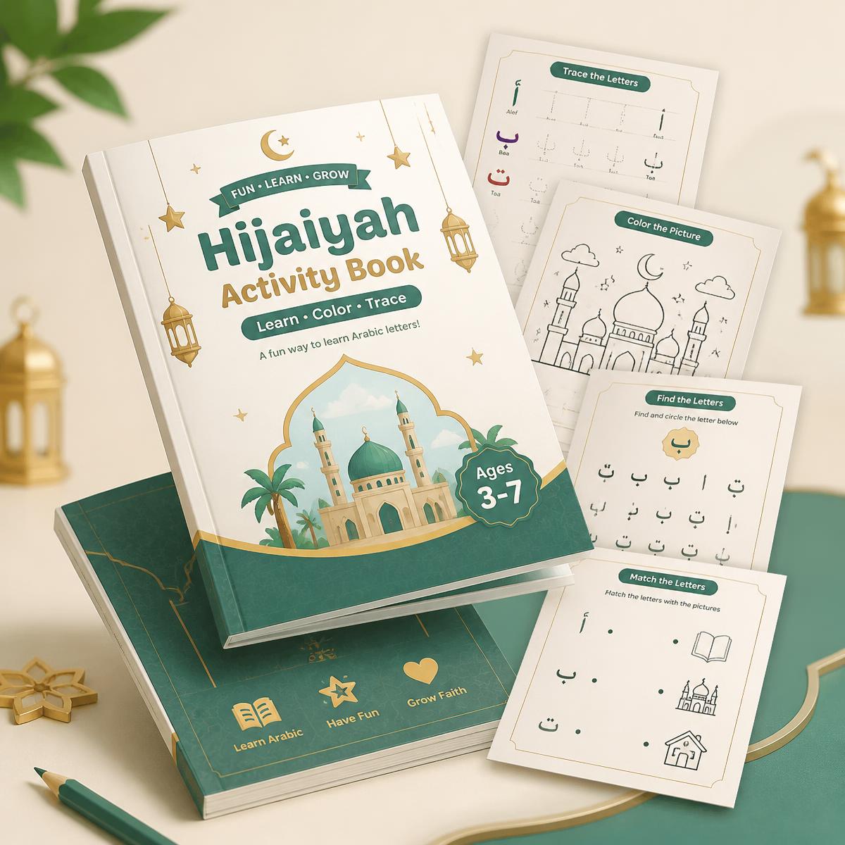 Mockup buku worksheet Islami anak Safar Iman